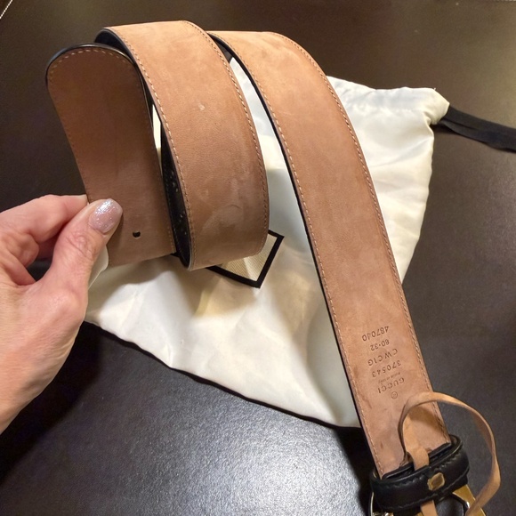 Gucci  VGUC Guccissima Leather Interlocking G Buckle Belt in Black size 80/32 - Picture 14 of 15